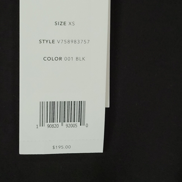 Vince Double V-Neck Cap Sleeve Knit Midi Dress Stretchy Black Size XS New - Picture 10 of 13